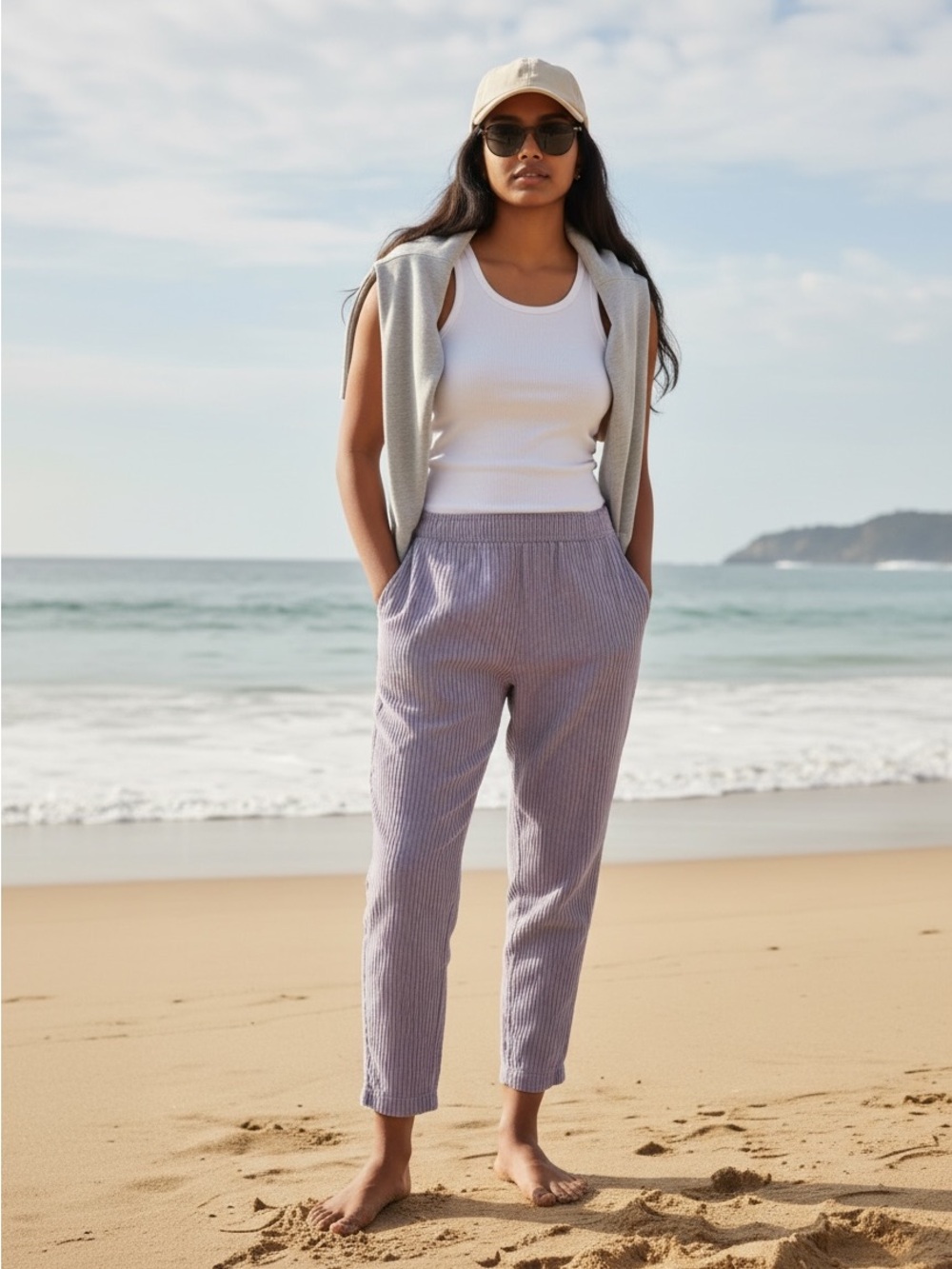 Urban Outfitters Lavender Relaxed Wide Rib Corduroy Pants S